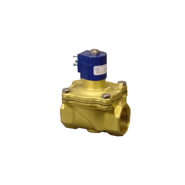 Solenoid Valve, 2-Way, 1 in Pipe Size, 120V/60V, 110V/50V, Diaphragm, Pilot Operated, Brass